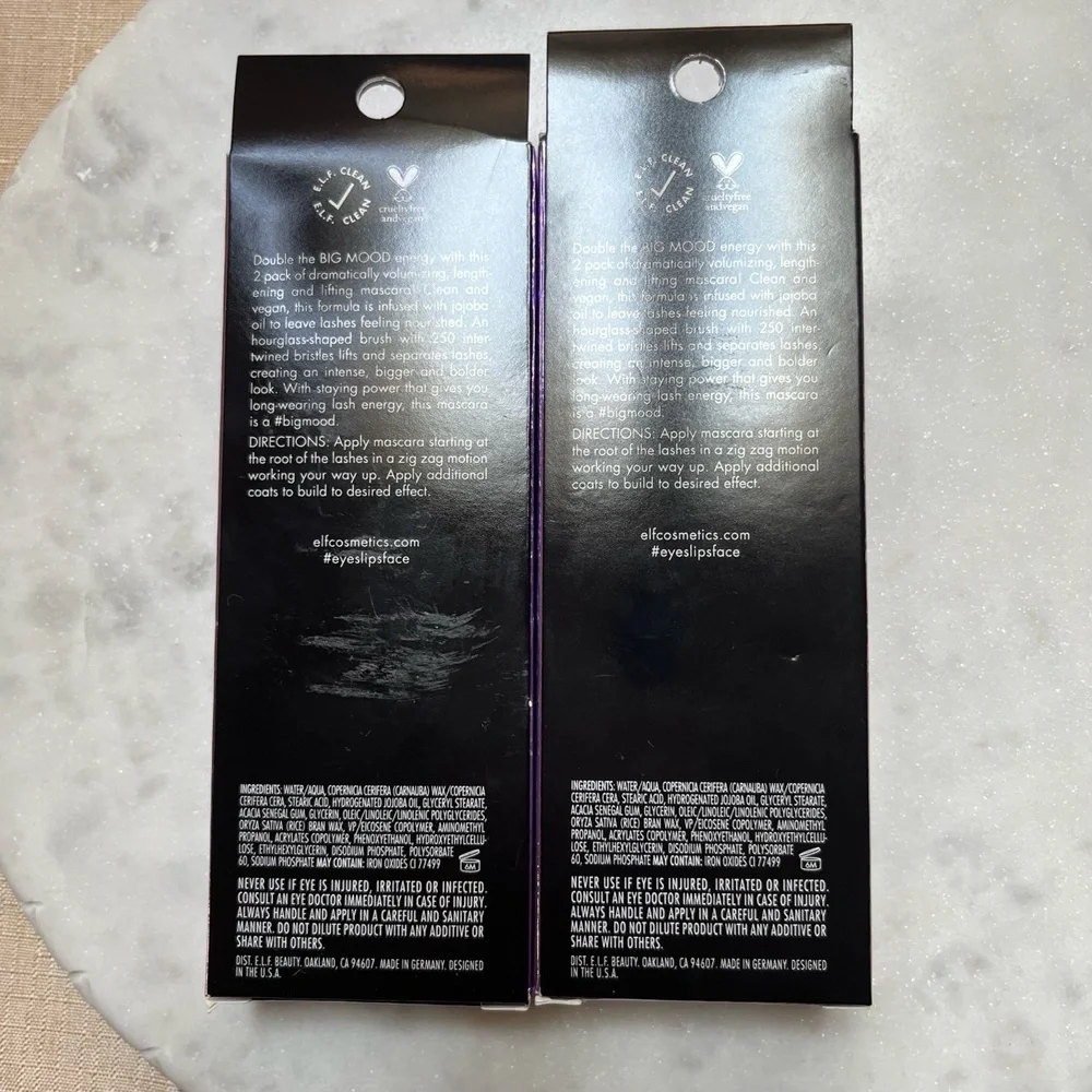 New NWT 4ct e.l.f. Big Mood Mascara Eye Makeup Hourglass‎ Brush Lifting Volume